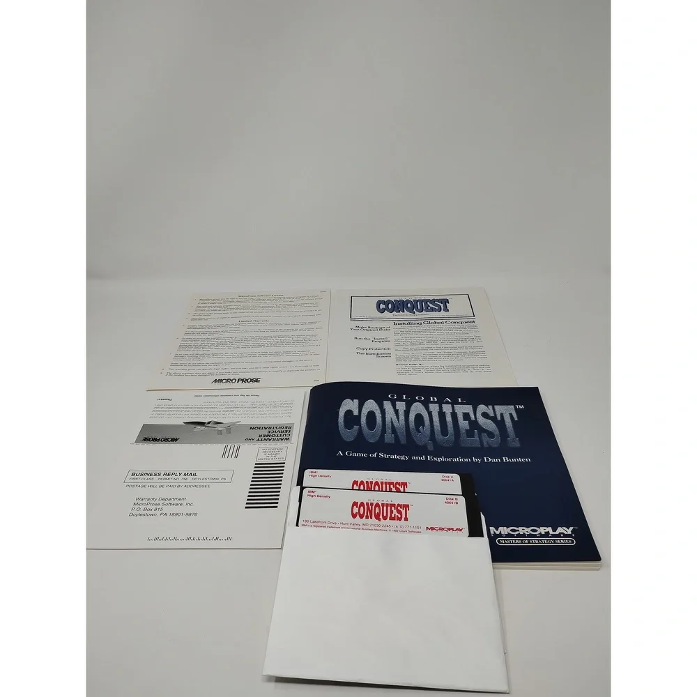MicroProse Global Conquest PC Game 1992 Big Box MS-DOS Floppy Strategy